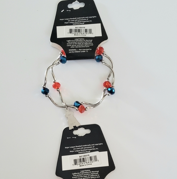 🆕️ MLB Los Angeles Baseball Silver Bracelet - Picture 2 of 2